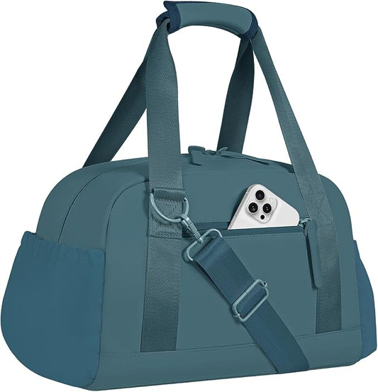 Small Gym Bag 14 inch for Women & Men Mini Gym Duffel Bag with Wet Compartment Waterproof Travel Duffle Bag for Sports Workout Dance