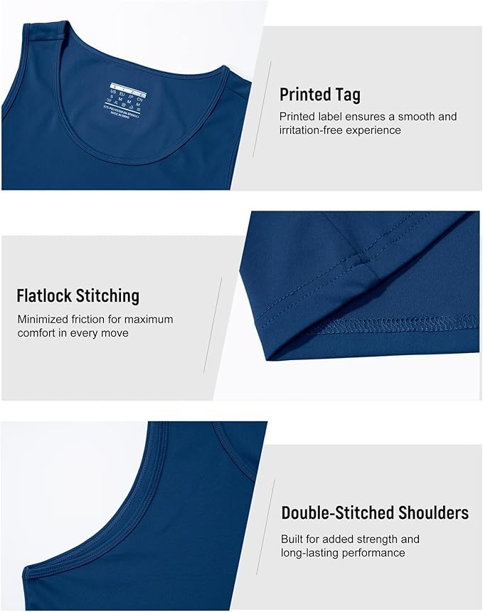 Boladeci Men's Tank Top Workout Athletic Quick Dry UPF 50+ Sun Protection Lightweight Summer Beach Gym Sleeveless Shirts