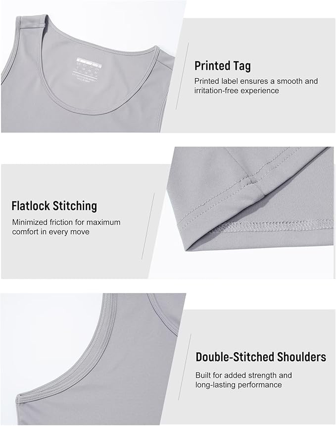 Boladeci Men's Tank Top Workout Athletic Quick Dry UPF 50+ Sun Protection Lightweight Summer Beach Gym Sleeveless Shirts