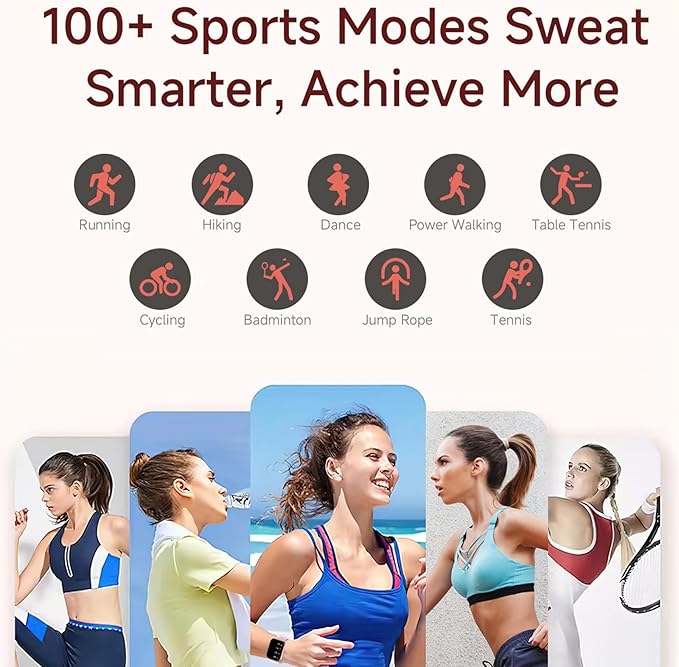 Yihou Smart Watches for Women with Heart Rate Monitor Sleep Monitoring Fitness Tracker for Women Pedometer Calorie Distance Fitness Watch Flashlight for Android iOS Silvery White