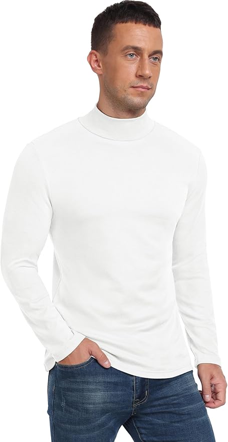 Sailwind Men's Mock Turtleneck Long Sleeve T Shirts Basic Slim Fit Pullover Sweater Thermal Lightweight Tees