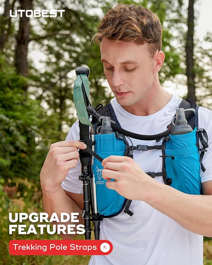 Upgrade Running Hydration Vest 10L, Running Backpack for Women Men Multi-Functional Storage, Adjustable Water Vest for Trail Marathon Race Jogging Cycling