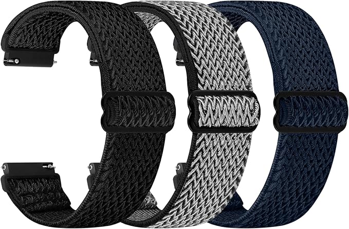Quick Release Watch Band - Choice of Width -18mm 19mm 20mm 22mm 24mm Watch Bands, Solo Loop Adjustable Elastic Nylon Watch Straps Replacement Wristband for Men Women
