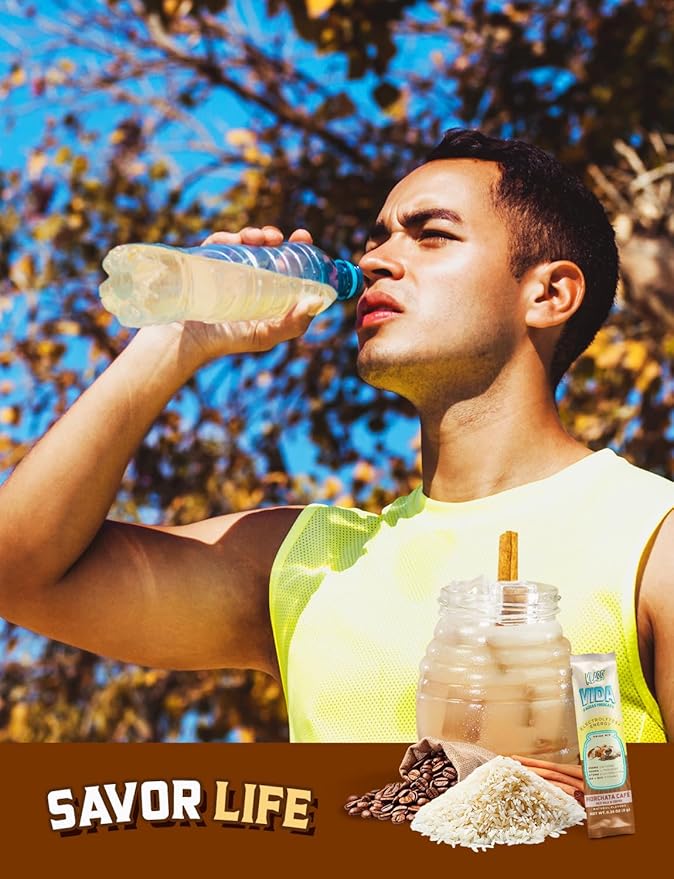 Hydration + Energy Electrolyte Drink Mix – Coffee Horchata Agua Fresca Flavor | Sugar-Free Powder with Caffeine, L-Theanine, Coconut Water & Minerals | 15 Single-Serve Stick Packs