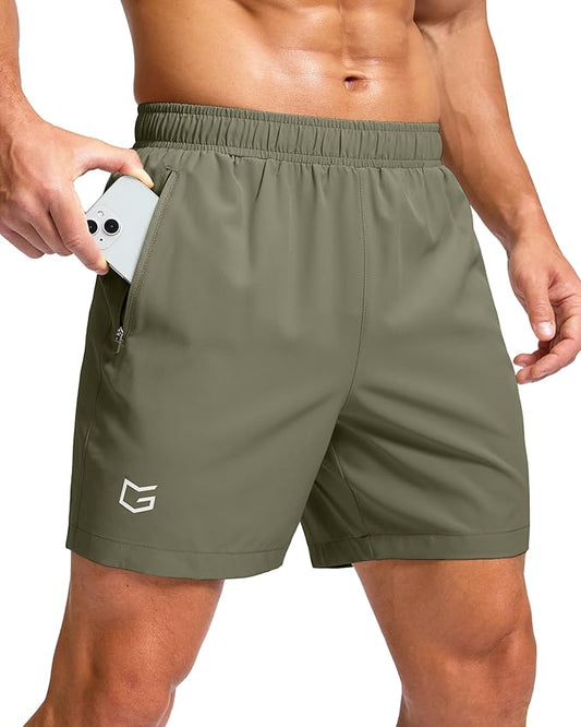G Gradual Men's Athletic Running Shorts with Zipper Pockets Quick Dry 7"/ 5"/ 9" Workout Gym Shorts for Basketball Hiking