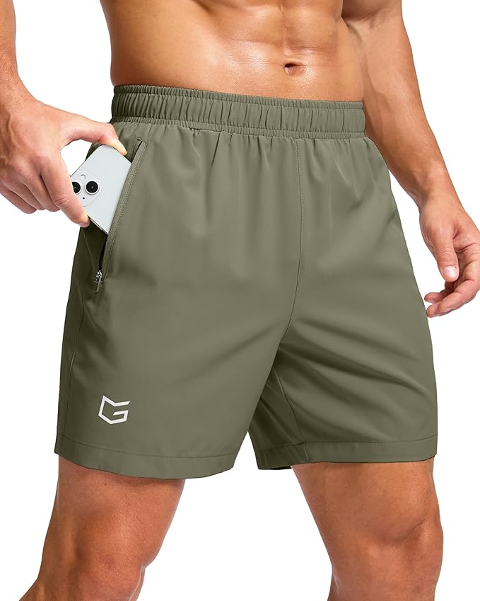 G Gradual Men's Athletic Running Shorts with Zipper Pockets Quick Dry 7"/ 5"/ 9" Workout Gym Shorts for Basketball Hiking