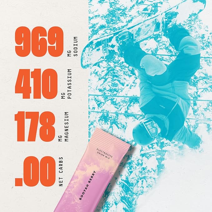 SALTT Electrolytes Powder Flavored Drink Mix - Booyah Berry - 30 Hydration Packets - Magnesium, Potassium, Sodium, Trace Minerals - Zero Sugar & Gluten Free - Travel Essentials