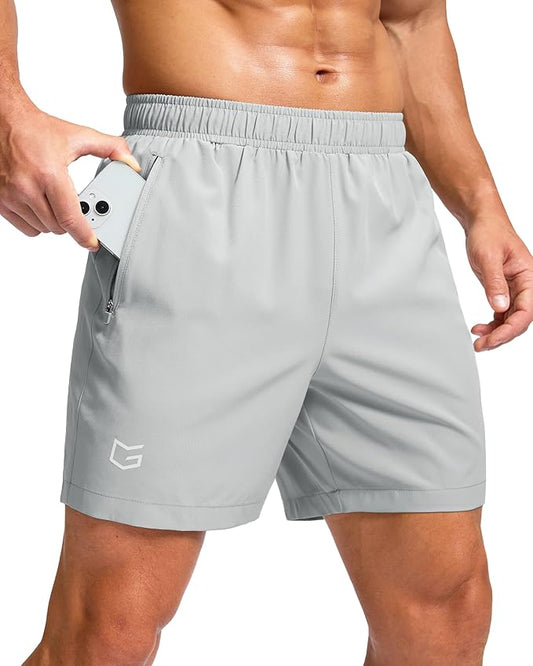 G Gradual Men's Athletic Running Shorts with Zipper Pockets Quick Dry 7"/ 5"/ 9" Workout Gym Shorts for Basketball Hiking