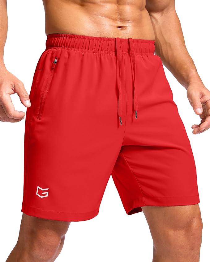 G Gradual Men's Athletic Running Shorts with Zipper Pockets Quick Dry 7"/ 5"/ 9" Workout Gym Shorts for Basketball Hiking