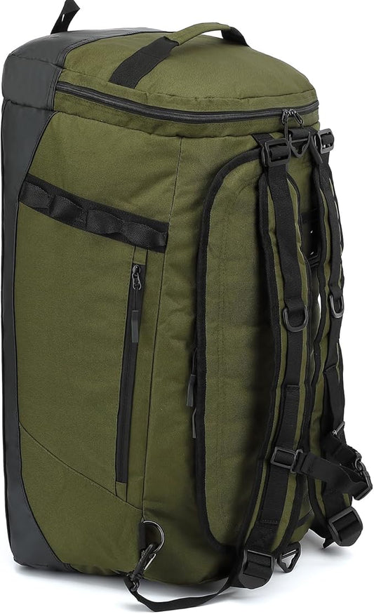 Large Travel Duffle Bag Backpack for Men Women 70L Big Sports Gym Bag with Shoe Compartment Heavy Duty Duffel Bags with Padded Straps for Weekend Overnight Camping, Green