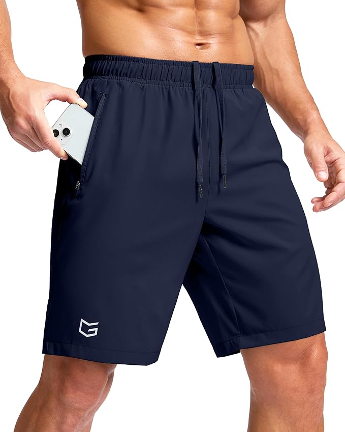 G Gradual Men's Athletic Running Shorts with Zipper Pockets Quick Dry 7"/ 5"/ 9" Workout Gym Shorts for Basketball Hiking