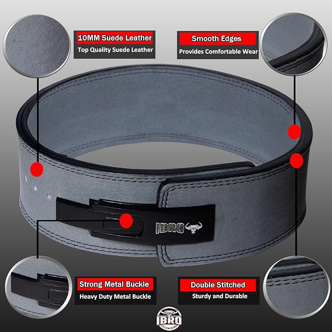 IBRO Powerlifting Lever Gym Belt – Power 8MM, 10MM or 13MM Extreme Heavy Duty Genuine Leather Belts - Squats Deadlifts Bodybuilding Weight Lifting IPF Power Lifting Strongman for Men