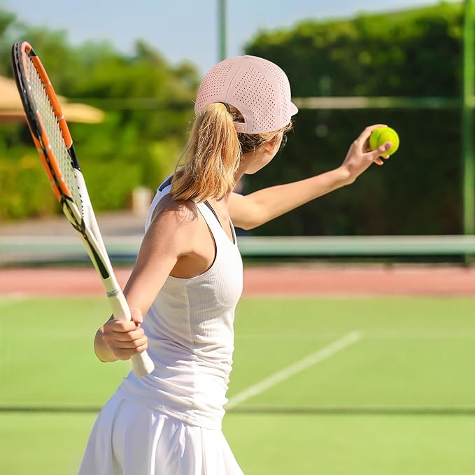 Quick Dry Baseball Cap Curved Brim Snapback Hat Laser Cut Mesh Ball Cap Golf Ball Cap for Men Women