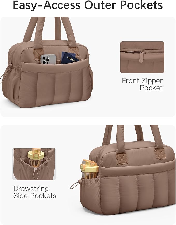 oscaurt Gym Bag for Women Lightweight Duffle Bag for Travel with Toiletry Pouch Water Resistant Carry On Weekender Overnight Duffel