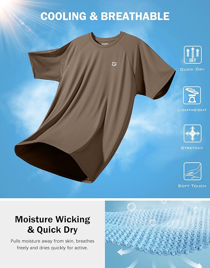 G Gradual Men's Workout Athletic T-Shirts Moisture Wicking Cooling Running Shirts Short Sleeve Performance Tee for Gym Tennis