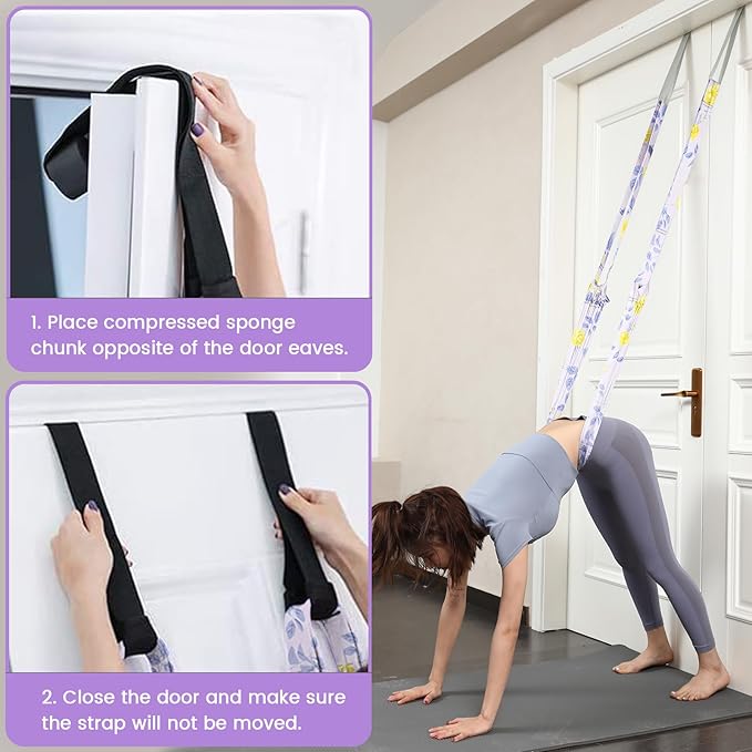 JOFREY Leg Stretcher Strap, Stretching Equipment with Door Anchor Flexibility Trainer Backbend Assist for Dance Aerial Yoga Ballet Leg Stretching Exercise…