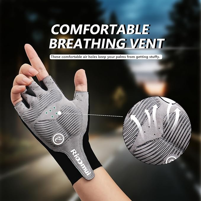 Cycling Gloves,Anti-Slip 5mm Padded Biking Gloves for Men Women Shock-Absorbing Summer Breathable for Road Bicycle Commuting