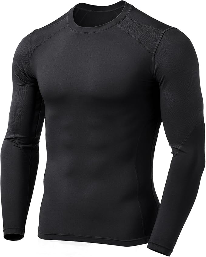 TSLA Men's Thermal Long Sleeve Compression Shirts, Athletic Base Layer Top, Winter Gear Running T-Shirt