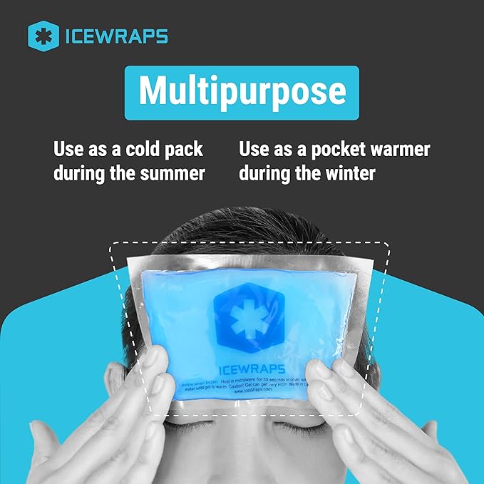 ICEWRAPS Hot & Cold Ice Packs - 3 x 5 in. Soft Gel Ice Packs – Reusable for Injuries Headaches, Joints, Fevers, & More – Made of Pro-Grade, Puncture-Proof Material (60 Packs)