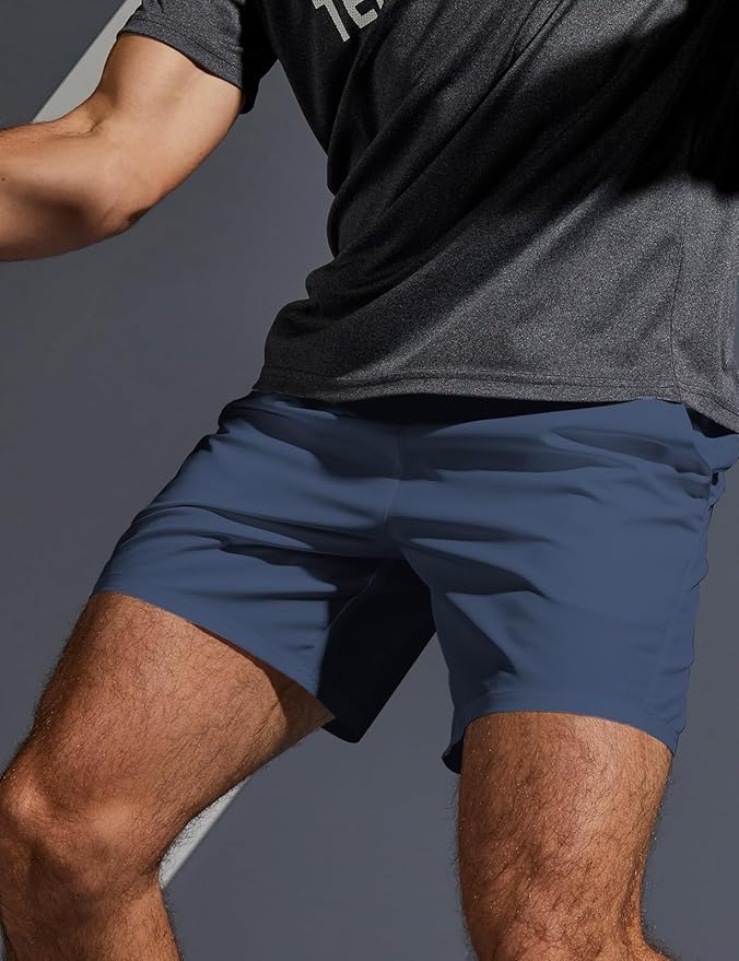Aolesy Men's 5''/7'' Running Shorts Quick Dry Workout Gym Shorts with Pockets, Tennis Training Athletic（Linerless & Liner）