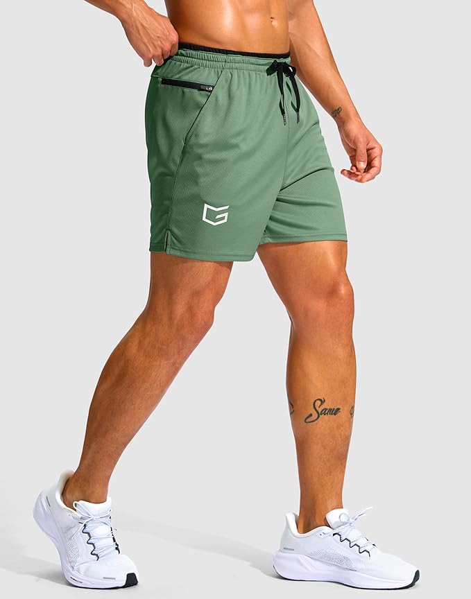 G Gradual Men's Running Athletic Shorts with Zipper Pocket 5"/ 7" Lightweight Quick Dry Gym Workout Shorts for Tennis Active