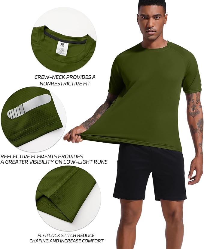 Holure Men's Mesh Quick-Dry Short Sleeve Workout T-Shirt