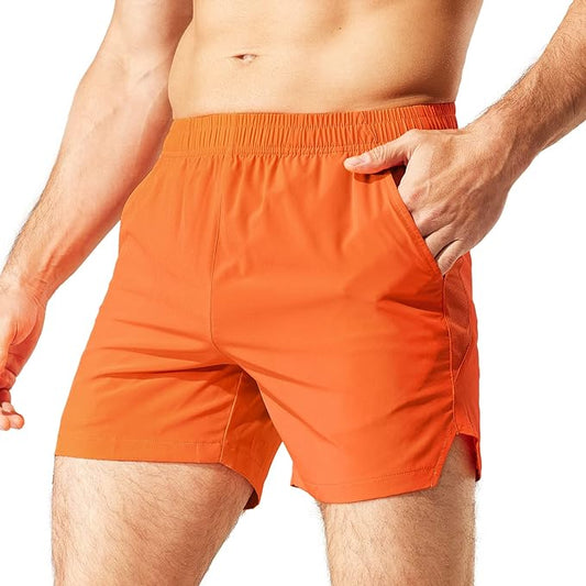 MIER Men's Workout Running Shorts Quick Dry Active 5 Inches Shorts with Pockets, Lightweight, Breathable