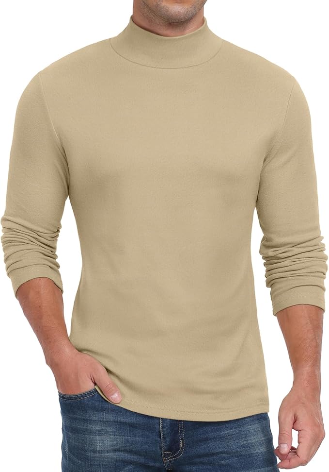 Sailwind Men's Mock Turtleneck Long Sleeve T Shirts Basic Slim Fit Pullover Sweater Thermal Lightweight Tees