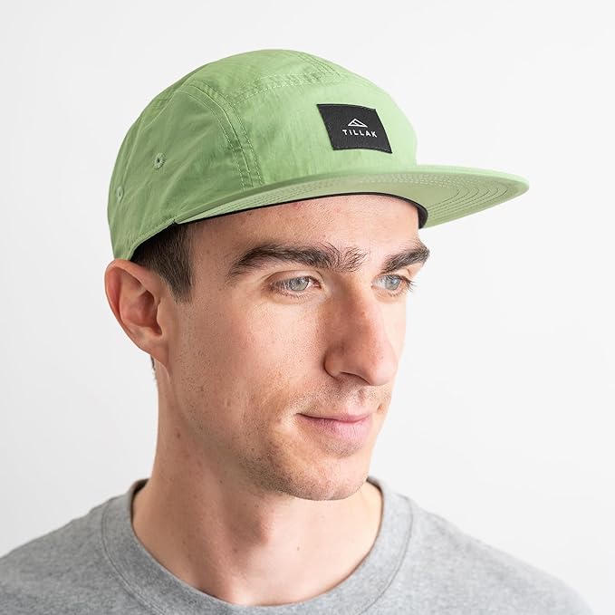 Tillak Wallowa Camp Hat, Lightweight Nylon 5 Panel Cap with Snap Closure