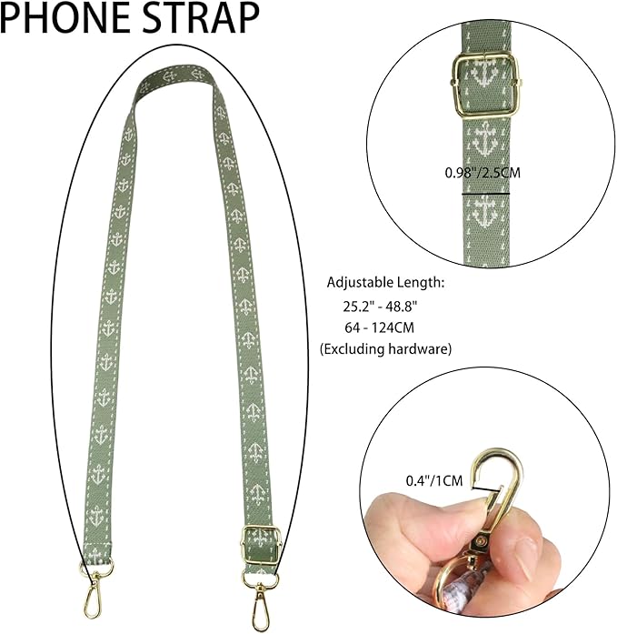 Adjustable 1" Width Phone Crossbody Lanyard and Wristlet Strap - Gift For The Lover In Your Life