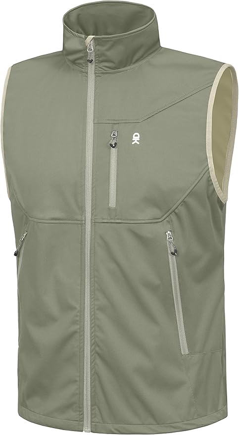 Little Donkey Andy Men's Lightweight Softshell Vest Windproof Sleeveless Jacket for Travel Hiking Running Golf