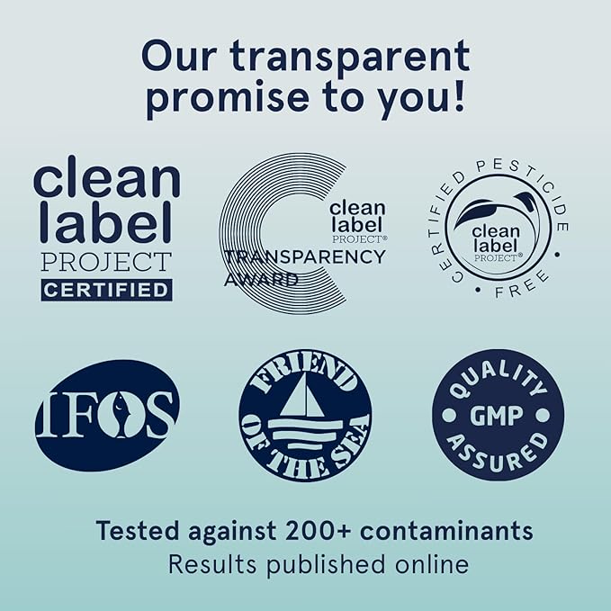 Puori Omega 3 Fish Oil Supplement - Ultra Pure & Burpless Wild Caught Fish Oil with 2000mg Omega 3 Fatty Acids,1250mg EPA & 500mg DHA Supports Heart, Brain & Eye Health - IFOS Certified - 240 Softgels