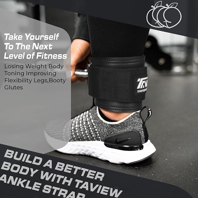 TAVIEW Ankle Straps Cable Machine Attachment for Gym - Cable Kickback Ankle Straps - Padded Ankle Cuffs for Glute Kickbacks and Leg Workouts