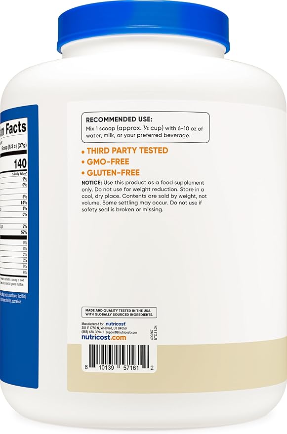 Nutricost Isolate Whey Protein Powder, Vanilla, 5 pounds