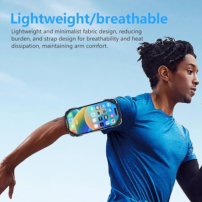 Universal Phone Armband and Wrist Holder 360 Rotatable Sports Arm Band for Running Jogging Gym Workouts iPhone 14 13 12 11 Pro Max Samsung Galaxy S21 S20 Fits Smartphones 4 to 7 Inches, More