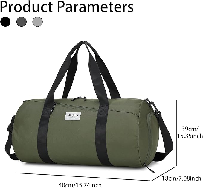 BE SMART Waterproof Mens Gym Bag with Shoe Compartment, Duffle Bag with Wet Pocket for Men, Lightweight Large Sport Duffel Bag NO Tpu Pocket for Overnight Weekender, Fitness, Swim, Boxing,Travel