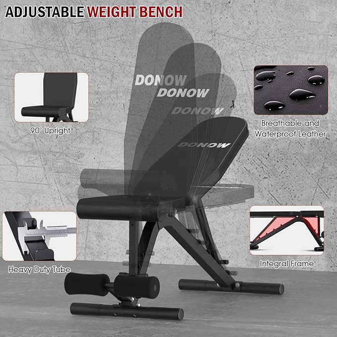 DONOW Olympic Weight Bench with Squat Rack Adjustable Workout Bench with Rack for Bench Press Sthrength Training