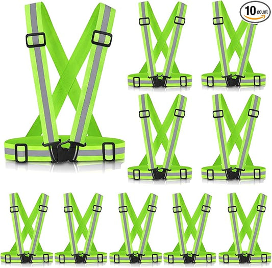 Reflective Vest Running Gear, 2Pack High Visible Safety VES for Cycling Jogging Running Walking, Adjustable for Men Women Kids