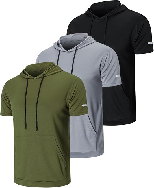 frueo Men's 1/3 Pack Workout Shirts Quick Dry Moisture Wicking Short Sleeve Mesh Athletic T-Shirts