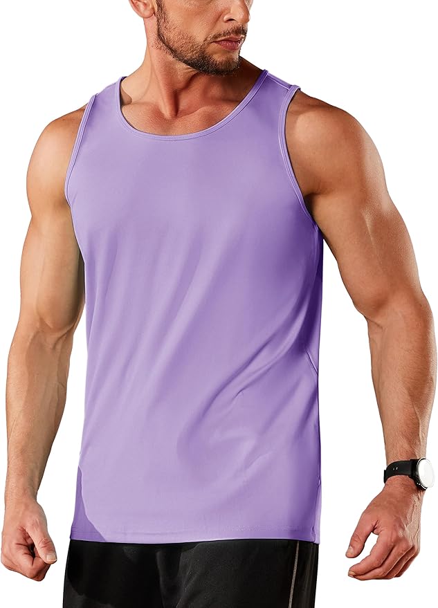 TACVASEN Men's Workout Tank Tops Sleeveless UPF 50+ Summer Sun Shirts Quick Dry for Running Swim Gym Beach