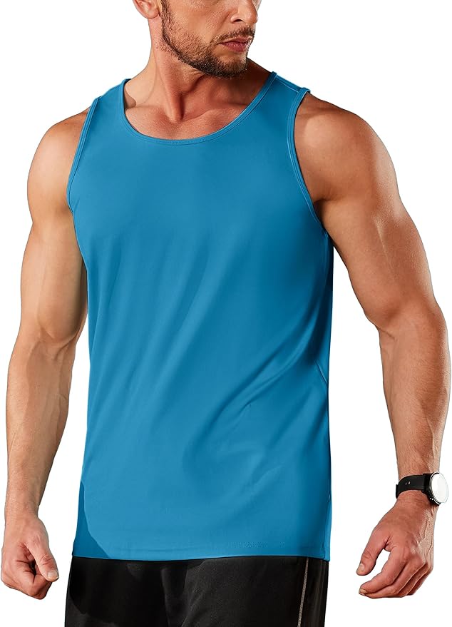 TACVASEN Men's Workout Tank Tops Sleeveless UPF 50+ Summer Sun Shirts Quick Dry for Running Swim Gym Beach