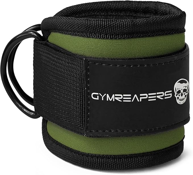 Gymreapers Ankle Straps For Cable Machine Kickbacks, Glute Workouts, Lower Body Exercises - Adjustable Leg Straps with Neoprene Padding