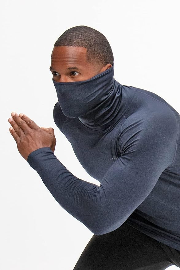 DEVOPS 2 Pack Men's Thermal Turtle Mock Neck Shirts, Compression Long Sleeve Tops and Hoodies