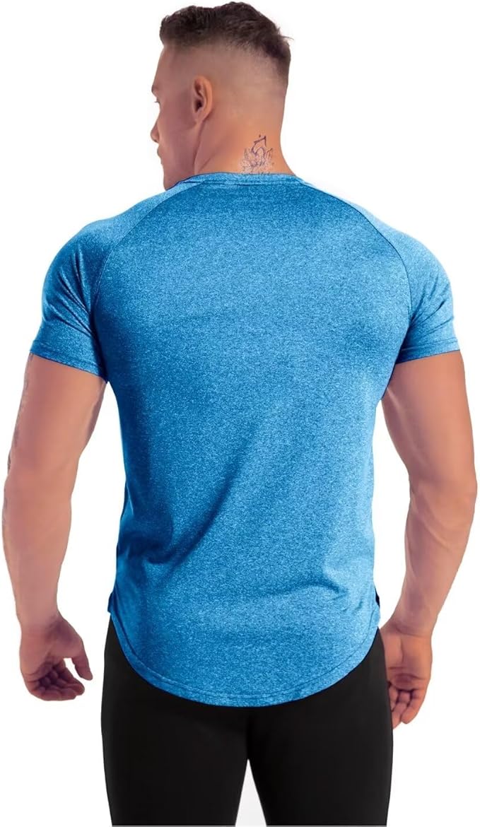Men's 3pack Dry Fit Workout Gym Short Sleeve T Shirt Moisture Wicking Active Athletic Performance Running Shirts