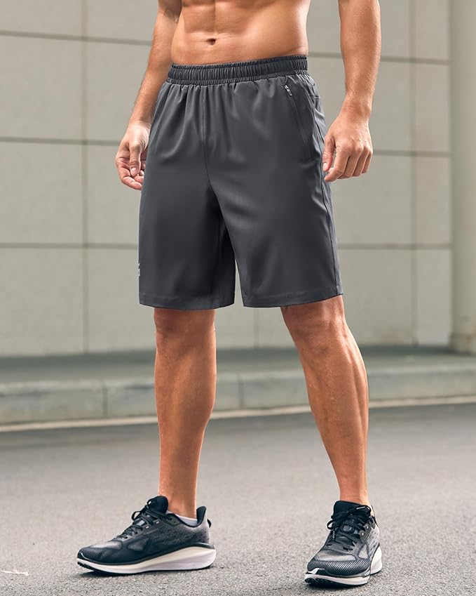 G Gradual Men's Athletic Running Shorts with Zipper Pockets Quick Dry 7"/ 5"/ 9" Workout Gym Shorts for Basketball Hiking