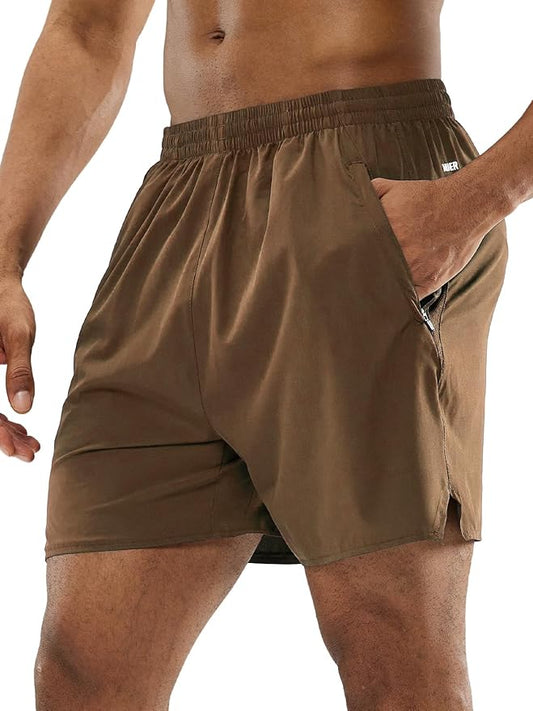 MIER Men's Workout Running Shorts Quick Dry Active 5 Inches Shorts with Pockets, Lightweight, Breathable