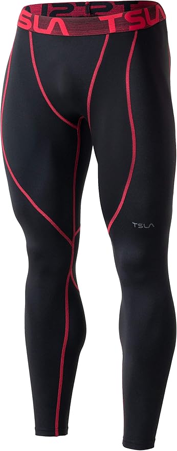 TSLA Men's Thermal Compression Pants, Athletic Sports Leggings & Running Tights, Wintergear Base Layer Bottoms