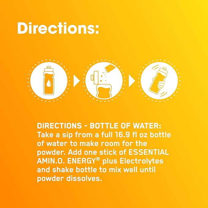 Optimum Nutrition Amino Energy Plus Hydration Packets, On-The-Go Caffiene Stick Packs, Surfside Citrus, 25 Count