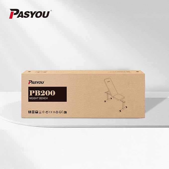 PASYOU Flat Weight Bench, Adjustable Strength Training Bench, Workout Bench for Home Gym, Multifunctional Exercise Bench