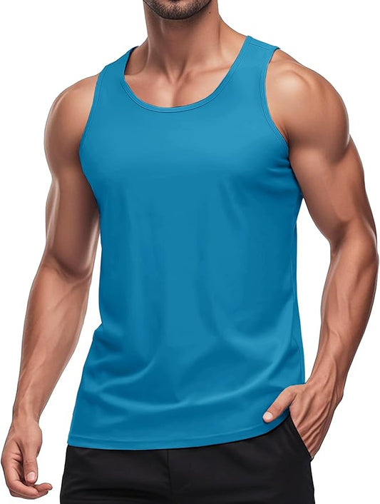 MAGCOMSEN Mens Workout Tank Tops Undershirt Cotton Muscle Athletic Sleeveless Shirts for Gym